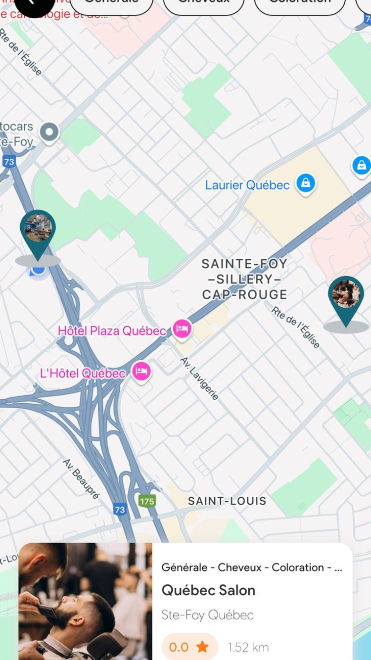 Capture écran Latchass - Recherche salons
