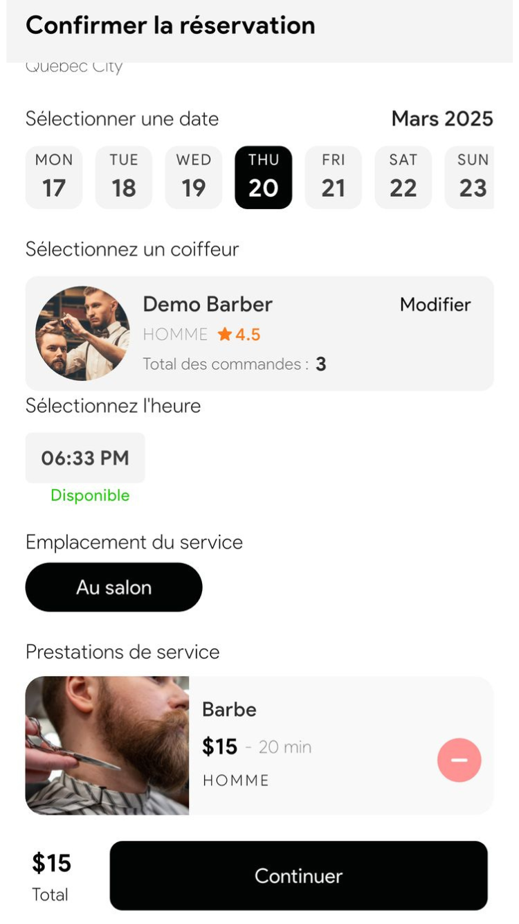 Capture écran Latchass - Paiement